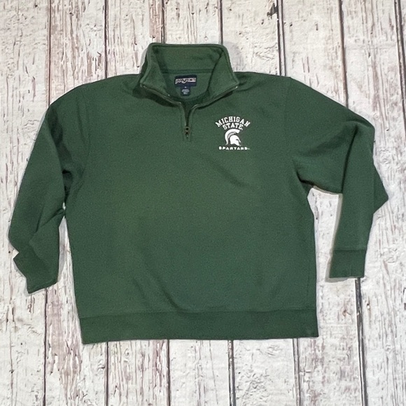 Michigan State University Spartans NCAA College Green Pullover Sweatshirt - Picture 1 of 5